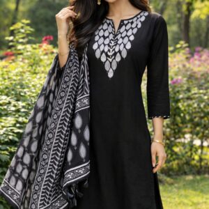 Black Embridery Suit
